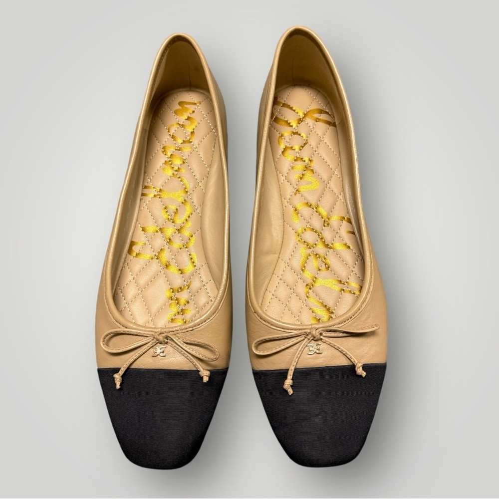 Sam Edelman Beige and Black Flats